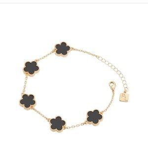 Park Lane Gold and Black Floral Bracelet